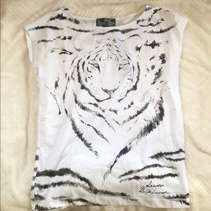 Ralph Lauren- Lauren Active XS White Tiger T-Shirt